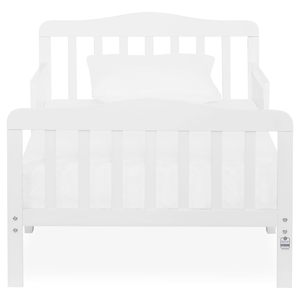 Lit pour tout-petit à plancher bas certifié JPMA au design classique avec barrières de sécurité sur deux côtés, meubles de chambre d'enfant en bois non toxique - Product Image 3