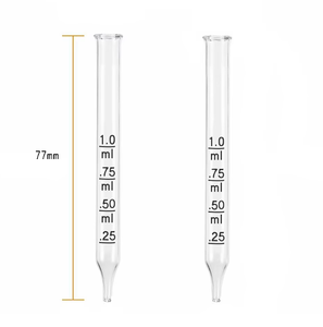 1ML cam mezun Eyedropper beyaz kauçuk kapak düz kafa ile Test tüpü dirsek yağ temizle şişe içbükey alt ile - Product Image 1