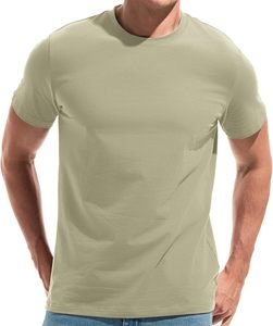 Camiseta corta de algodón 100% de gran tamaño para hombre, camiseta de peso pesado sostenible con cuello redondo liso en blanco - Product Image 1