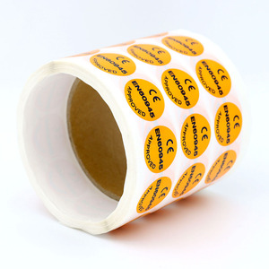 Rouleau rond brillant jaune personnalisé autocollants d'étiquette en vinyle étanche pour produits 3C - Product Image 5