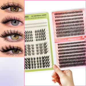 Grupos de Pestañas, 320 Piezas, Extensiones de Pestañas Sintéticas para Volumen, Bandeja Mixta, Grupos de Pestañas de 6-14 mm - Product Image 2