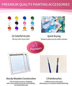 Kit de pintura en lienzo <span class=keywords><strong>para</strong></span> adultos, lienzo prepintado <span class=keywords><strong>para</strong></span> fiesta de Halloween, Kit de pintura de <span class=keywords><strong>bruja</strong></span> de calabaza - Product Image 4
