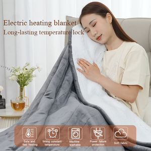 Manta Eléctrica Térmica para Cama, de Franela Suave y Sherpa, Calentamiento Rápido, Protección Contra Sobrecalentamiento, Apagado Automático, para Hogar y Oficina - Product Image 2