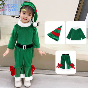 Conjunto de Pantalones Acampanados para Niños HESPER 2026, Última Actualización, Ropa Navideña con Temática de Papá Noel con Gorro, Traje de Navidad para Niñas - Product Image 3