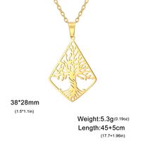 Collier Arbre de Vie Myshape, Collier Géométrique Losange Tendance, Pendentif Arbre Classique, Bijoux en Acier Inoxydable, Cadeau d'Anniversaire