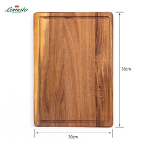 <span class=keywords><strong>Planche</strong></span> à découper en bois d'acacia épaisse, carrée, double face, de qualité alimentaire, en gros, avec évier - Product Image 2