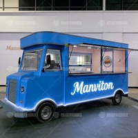 Camion de restauration mobile, remorque de restauration rapide, cuisine complète en aluminium et acier inoxydable, barbecue, pizza, glaces, en-cas, chips