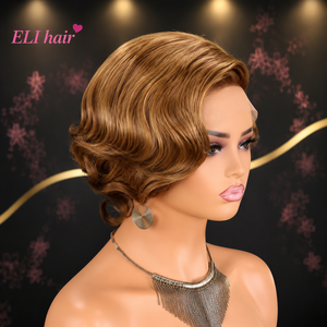 Perruque Courte Pixie 13x4 avec Lace Frontale, Cheveux Humains Vierges Brésiliens Couleur Mixte 99j, Vente en Gros, Cheveux Vierges à Cuticules Alignées, Cheveux de Vison - Product Image 3