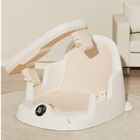 Siège de bain antidérapant pour bébé de 6 mois et plus avec thermomètre, chaise de bain pour nouveau-né avec 4 ventouses