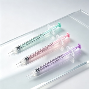 Seringues à insuline de sécurité CE ISO13485 0,5 ml/1 ml, violettes et orange avec <span class=keywords><strong>aiguille</strong></span>, pour usage domestique et hospitalier - Product Image 1