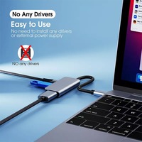 Estación de acoplamiento 3 en 1 tipo C, Hub multifunción USB C a HDMI, USB 3,0, HDTV, 4K, PD, 100W, carga para teléfonos, tabletas y portátiles
