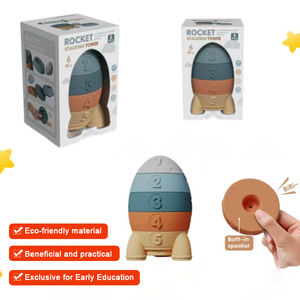 Gioco di Impilamento con Blocchi in Silicone a Forma di Razzo per Bambini - Product Image 4