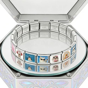 Wholesale Cute Cartoon <b>Animal</b> Series Italian Charm Link Fit 9mm Stainless Steel Bracelet Making Valentine's Day Gift DIY Jewelry - Product Image 1