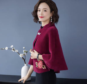 <span class=keywords><strong>De</strong></span> moda <span class=keywords><strong>de</strong></span> visón abrigo <span class=keywords><strong>de</strong></span> piel cuello corta hombro abrigo chal <span class=keywords><strong>para</strong></span> las mujeres - Product Image 3