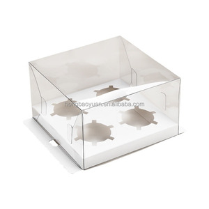 4-Pack 12-Cupcake Xách Tay Bánh Tráng Miệng Bánh Bao Bì Hộp Cao Trong Suốt Dùng Một Lần Thực Phẩm Sử Dụng Dập Nổi In Ấn Xử Lý - Product Image 1