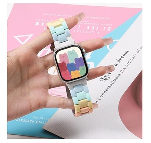 Correas de reloj acrílicas de resina a <span class=keywords><strong>precio</strong></span> de fábrica para <span class=keywords><strong>Apple</strong></span> <span class=keywords><strong>Watch</strong></span> Se, diseño colorido para bandas iWatch - Product Image 6