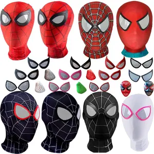 Deluxe Spiderman Face Shield Mask Material de poliéster transpirable para adultos para Halloween Cosplay Masquerade Parties