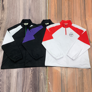 Men's Sporty Raglan Sleeve Quarter Zip Pullover Contrast Color <b>Stand</b> Collar Custom <b>Screen</b> Print Logo 100 Polyester T Shirt - Product Image 5