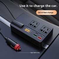 Convertisseur de chargeur de voiture haute puissance super rapide convertisseur durable 12-24V à 220V prise de charge super rapide allume-cigare