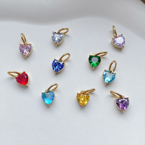 Eternal Heart Birthstone Charm | 18K PVD Gold Plated Stainless Steel Zircon Pendants | Waterproof, Hypoallergenic & Tarnish Free - Product Image 5