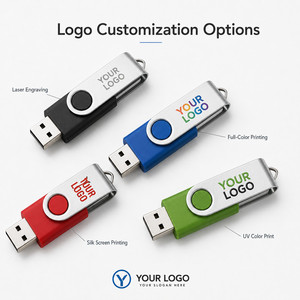 แฟลชไดรฟ์ USB หมุนได้ 360 องศา พร้อมโลโก้สั่งทำ สำหรับของขวัญส่งเสริมการขายทางธุรกิจ  ความจุ 64GB 32GB - Product Image 3