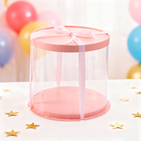 Boîtes à gâteaux hautes luxe d'emballage de gâteau transparentes rondes à 6 8 10 pouces pour gâteaux d'anniversaire et de mariage