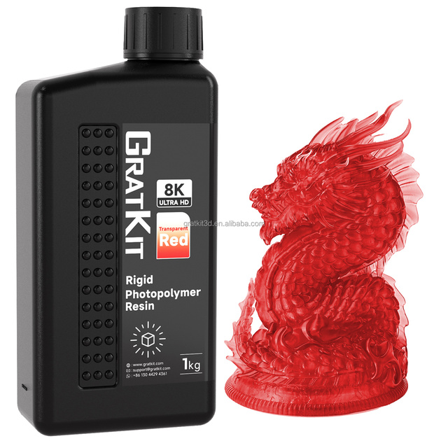 Red Rigid Resin 405nm 1kg for SLA Printers Low Odor
