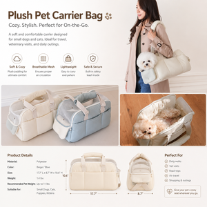 Zipper Closure for <b>Travel</b> <b>Dog</b> Car Seat Safety <b>Bed</b> Removable Soft Pad Multifunctional Portable Nylon Warm Sling Pet Carrier Bag - Product Image 1