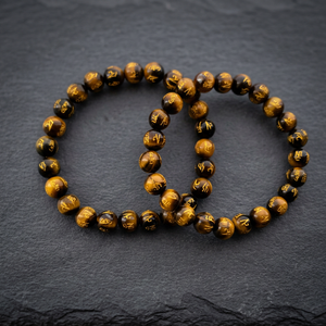 Bracelet de prière bouddhiste en perles d'onyx noir gravées Om Mani Padme Hum pour la méditation - Product Image 5