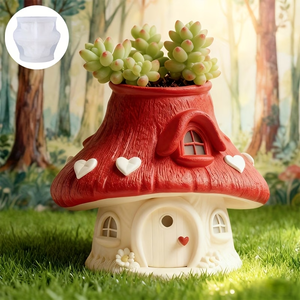 DUMO DIY Mushroom House Flower Pot Silicone Mold: Home Decor Storage and Decoration Silicone Mold - Product Image 5