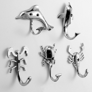 Crochets muraux originaux en acier inoxydable et alliage de zinc, forme animale créative, pour le rangement des vêtements, à utiliser à l'entrée, sur la porte ou au mur - Product Image 1