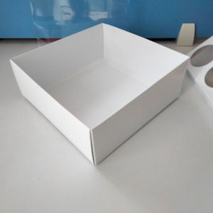 Imee trắng 6 cupcake rượu vang Hộp quà tặng với nắp rõ ràng Pastry Bánh hộp cao cupcake trong suốt Hamper hộp - Product Image 5