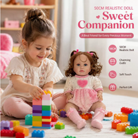 Nouvelle poupée reborn réaliste de 50 cm, corps entièrement en vinyle souple, jouet pour enfants