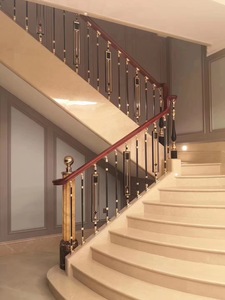 Hiện đại gia đình cầu thang lan can trụ cột đơn giản màu đen hợp kim nhôm chung cột lan can cho kính dễ dàng để trang trí - Product Image 3