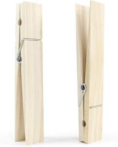 Mollette per Bucato in Legno Lucidato <span class=keywords><strong>di</strong></span> Grandi Dimensioni, Robuste, per Decorazioni Fai-da-Te e Lavanderia, <span class=keywords><strong>di</strong></span> Plato - Product Image 1