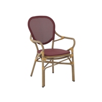 Chaise de salle à manger d'extérieur empilable de style nordique moderne, structure en aluminium, rotin PE tressé, mobilier de jardin pour hôtel, ferme, café
