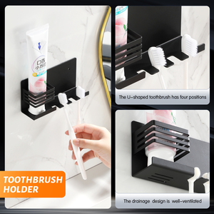 Stainless Steel <b>Toothbrush</b> <b>Holder</b> <b>Wall</b> <b>Mounted</b> Minimalist Design Single Slot Black Gold Silver Bathroom Organizer - Product Image 4