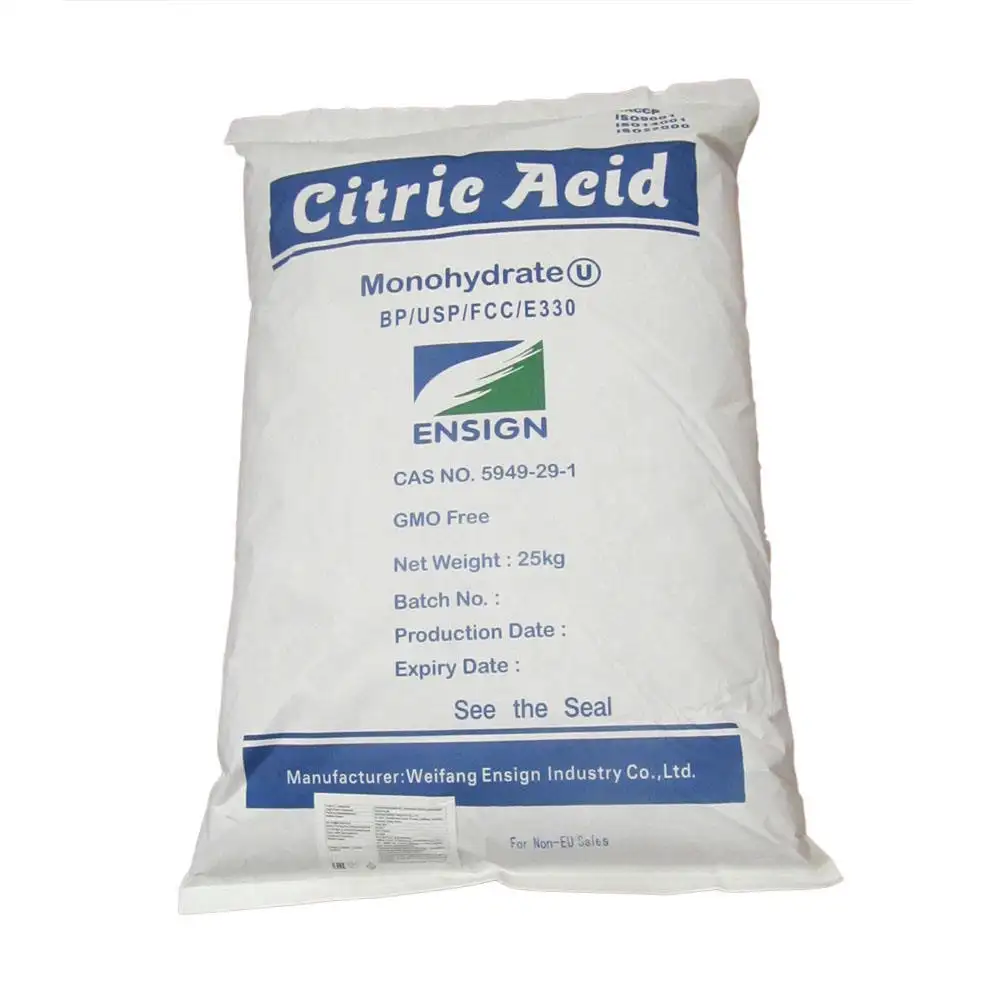 Preço de fábrica de ácido cítrico monohidratado ácido cítrico anidro CAS 77-92-9 ácido limão