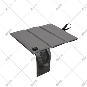 Heated Tri-fold Seat <b>Cushion</b> 300D Light Gray Portable Electric Camping Outdoor Use With Usb Adjustable Temperature - Product Image 5