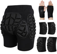 Ensemble quatre pièces de protection pour le ski (genouillères et protège-hanches) - Sous-vêtements en Spandex anti-chute, protection 360°, absorption des chocs, respirant, pour le patinage