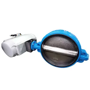 DN500 Wafer end Butterfly Valve with Pneumatic Actuator Limit Switch and Positioner