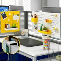 Organisateur de bureau modulaire élégant avec panneau perforé |   Kit de rangement DIY sans perçage, à suspendre ou à poser sur table |   pour le bureau à domicile et les études