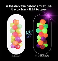 50 ballons néon réutilisables, 6 couleurs, impression fluorescente UV, décorations de fête durables pour anniversaire, Noël, Pâques, Diwali