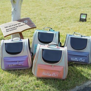 กระเป๋าเป้สะพายหลังสัตว์เลี้ยงผ้าอ๊อกซ์ฟอร์ดมีซิปปิดแบบพกพาระบายอากาศได้ดีอุปกรณ์เดินทางสำหรับสุนัข - Product Image 2