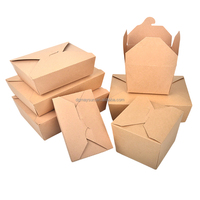 Boîtes d'emballage personnalisées avec logo imprimé Salade Sushi Snacks Chips Poulet frit Hamburgers Boîte d'emballage en papier kraft blanc pour aliments