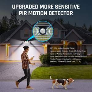 ソーラーライト屋外3ヘッドソーラーモーションライト屋外305 LED高輝度ソーラーモーションライト屋外庭用 - Product Image 5