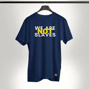 T-shirt Unisexe en Coton Oversize avec Impression Texte Audacieuse 'Nous ne sommes pas des <span class=keywords><strong>esclaves</strong></span>', Motif Graphique Motivant, Mode, Vente en Gros OEM - Product Image 2