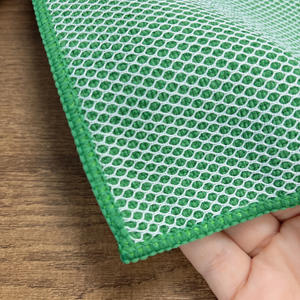 Vente en gros de chiffons en microfibres à tricoter avec maille Serviettes de ménage pour le lavage de la vaisselle Tables de cuisine Nettoyage réutilisable <span class=keywords><strong>lavable</strong></span> - Product Image 2