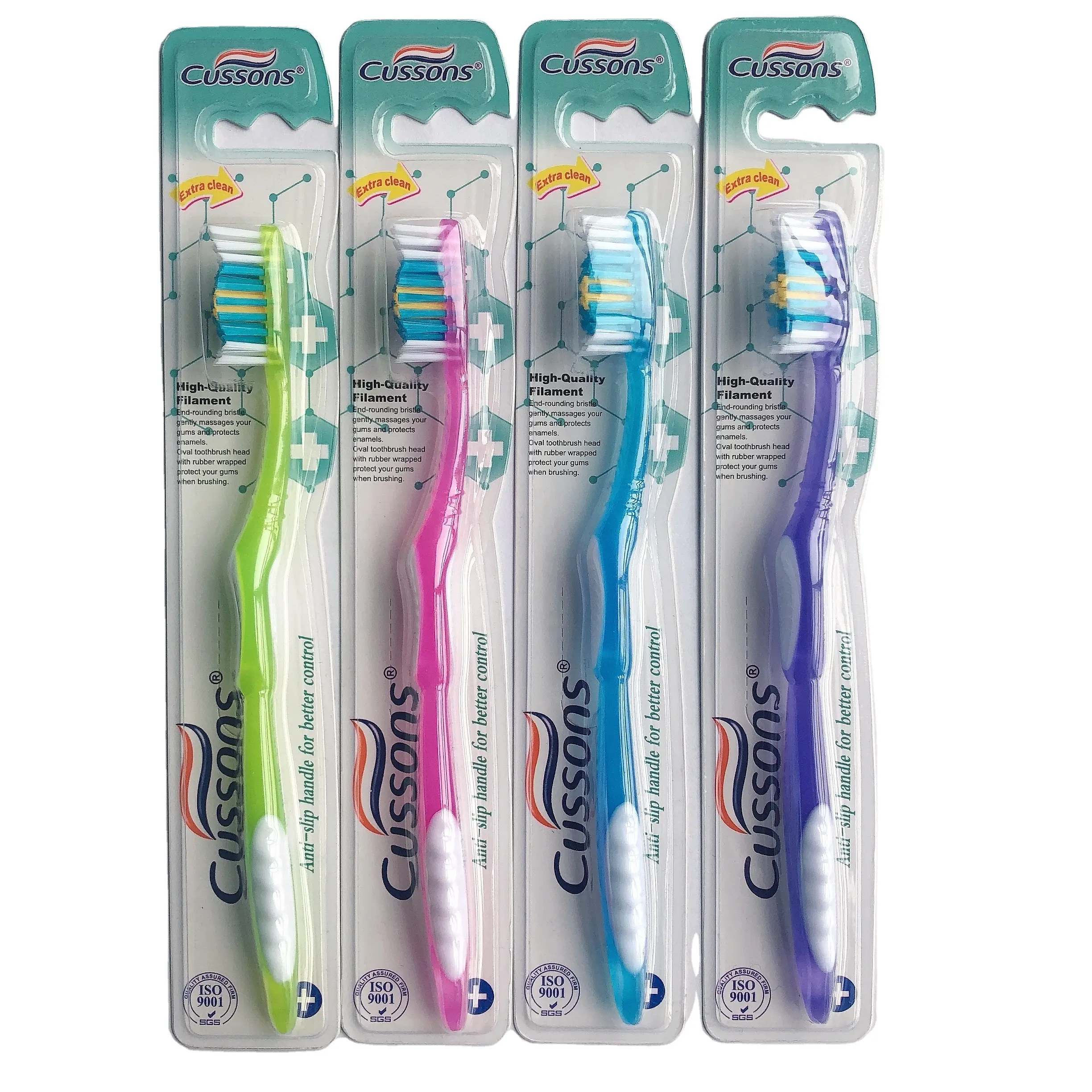 China fornecedor material fresco de nylon cerdas médias adulto plástico escova de dentes