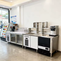 Nouvelle station de travail multifonctionnelle Bleton tout-en-un en acier inoxydable de qualité alimentaire pour thé au lait, avec bac à glace intégré et égouttoir rapide